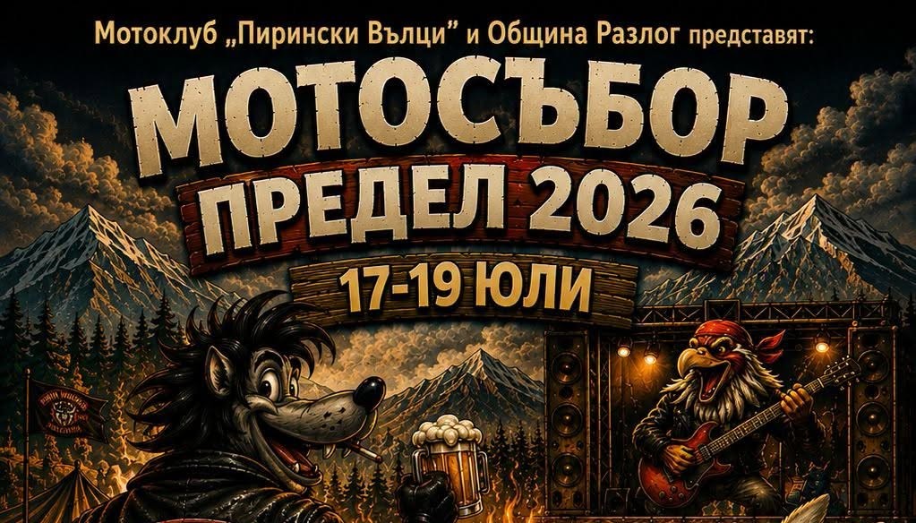 Мотористи на Националния мото рок фест „Предел“ край Разлог